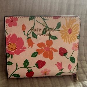 Madison Strawberry Garden Small Zip Around Bifold Wallet